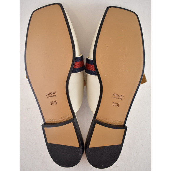 Gucci Peyton Mystic White Gold GG Slide Loafer Mule Slipper Backless Flats 36.5 - Picture 14 of 14